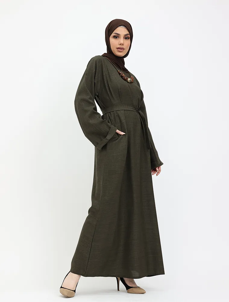 Olive Linen Abaya